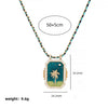 Tarot Card Necklace Copper Material Geometric Pattern Real Gold Electroplating For Women