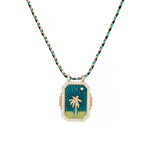 Tarot Card Necklace Copper Material Geometric Pattern Real Gold Electroplating For Women