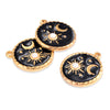 Tarot Card Stainless Steel Round Pendant With Dripping Oil Design For Jewelry Accessories