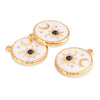 Tarot Card Stainless Steel Round Pendant With Dripping Oil Design For Jewelry Accessories