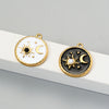 Tarot Card Stainless Steel Round Pendant With Dripping Oil Design For Jewelry Accessories