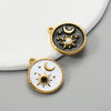 Tarot Card Stainless Steel Round Pendant With Dripping Oil Design For Jewelry Accessories
