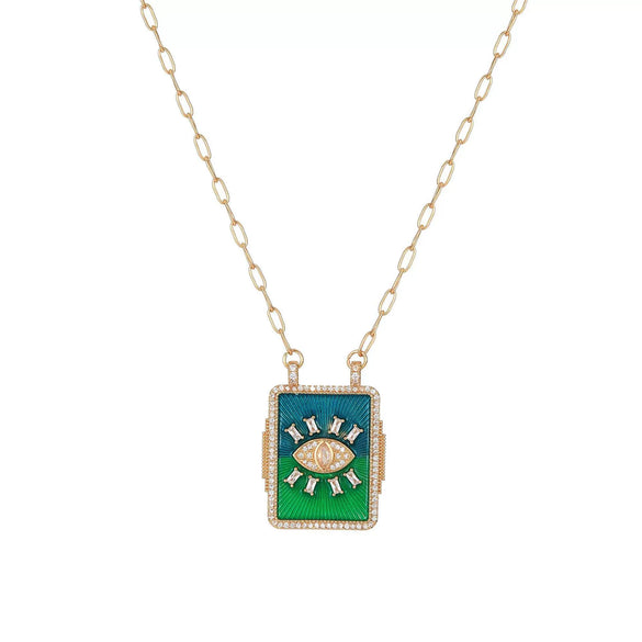 Tarot Necklace Copper Electroplated Real Gold Geometric Style Unisex