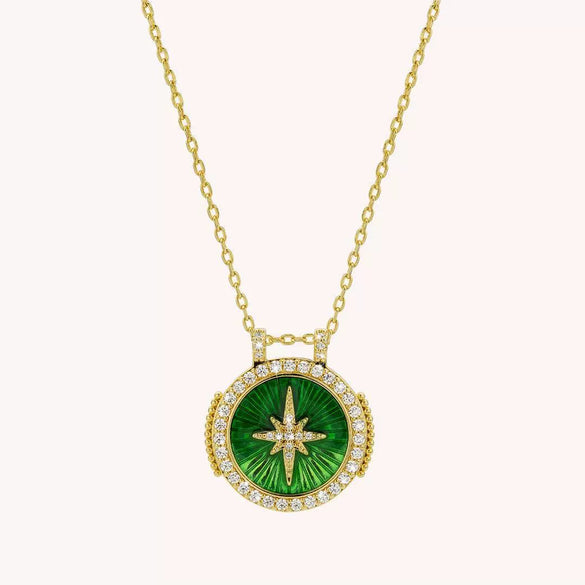 Tarot Necklace Copper Geometric Heart Shaped Retro Style Set With Diamonds