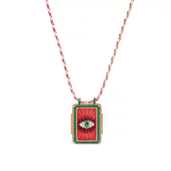 Tarot Necklace Copper Geometric Heart Shaped Retro Style Set With Diamonds