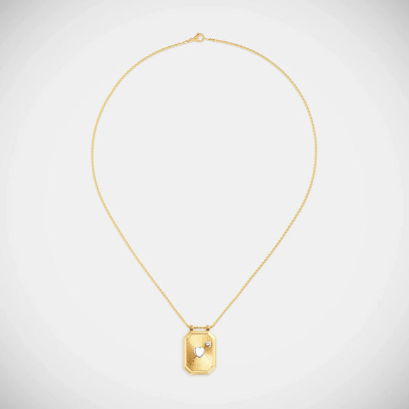 Tarot Necklace Copper Geometric Heart Shaped Retro Style Set With Diamonds