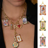 Tarot Necklace Copper Star Shape Electroplated Bohemian Style Unisex Water Wave Chain