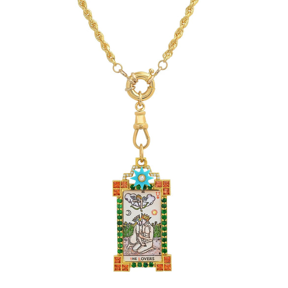 Tarot Necklace Copper Star Shape Electroplated Bohemian Style Unisex Water Wave Chain
