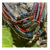 Tarot Stainless Steel Necklace With Devil's Eye Letters Color Splicing Square Geometric Pattern And Electroplating Process