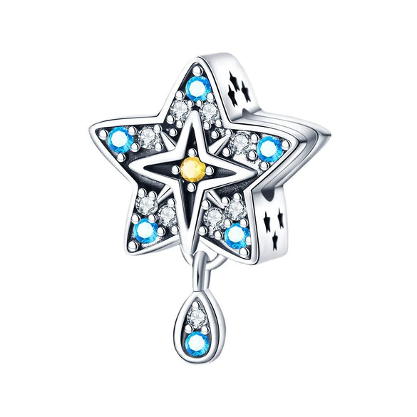 Tarot Star Moon Hourglass Pendant Diy String Jewelry Beads Copper Silver Plated Bracelet Accessories With Dripping Oil Process