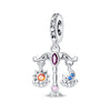 Tarot Star Moon Hourglass Pendant Diy String Jewelry Beads Copper Silver Plated Bracelet Accessories With Dripping Oil Process
