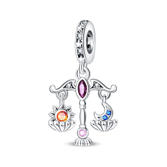 Tarot Star Moon Hourglass Pendant Diy String Jewelry Beads Copper Silver Plated Bracelet Accessories With Dripping Oil Process