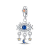 Tarot Star Moon Hourglass Pendant Diy String Jewelry Beads Copper Silver Plated Bracelet Accessories With Dripping Oil Process