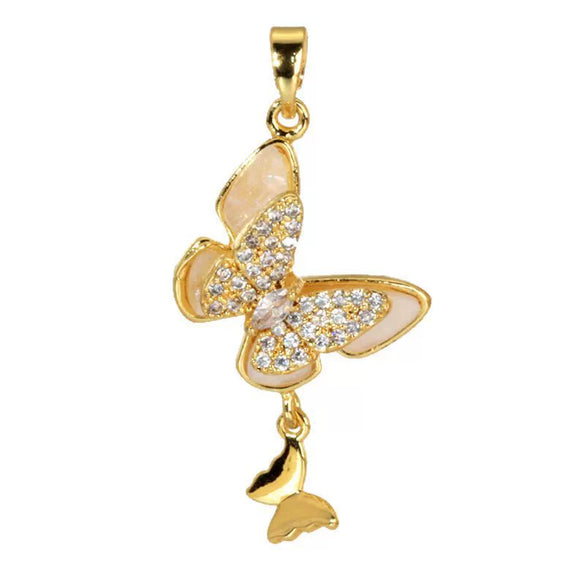 Tassel Butterfly Bow Animal Zodiac Copper Necklace With Diamonds Original Design