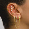 Tassel Chain Drop Shape S925 Silver Needle Earrings Copper Light Luxury Style With Zirconia For Women
