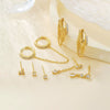 Tassel Chain Drop Shape S925 Silver Needle Earrings Copper Light Luxury Style With Zirconia For Women