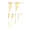 Tassel Chain Drop Shape S925 Silver Needle Earrings Copper Light Luxury Style With Zirconia For Women
