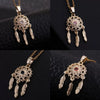 Tassel Dream Catcher Pendant Necklace Copper Zircon Geometric U Shaped Electroplated Women's Jewelry
