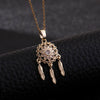 Tassel Dream Catcher Pendant Necklace Copper Zircon Geometric U Shaped Electroplated Women's Jewelry