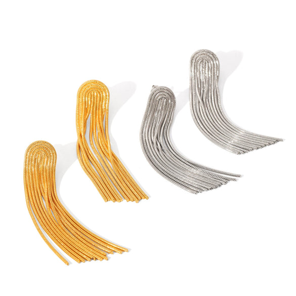 Tassel Earrings 18K Goldplated Stainless Steel Titanium Steel