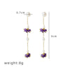Tassel Earrings Titanium Steel Geometric Style Electroplating Jewelry For Women