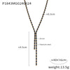 Tassel Jewelry 316L Stainless Steel Necklace With Geometric Inlay Color Zircon And Electroplating Design