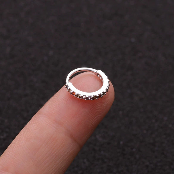 Tassel Metal Inlaid Zircon Geometric Ear Bone Ring And Nose Ring Jewelry
