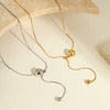 Tassel Metallic Round Bead Necklace Titanium Steel Stainless Steel Geometric Electroplating For Women