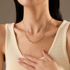 Tassel Necklace Stainless Steel Titanium Steel White Zircon Electroplating Fashionable
