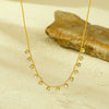 Tassel Necklace Stainless Steel Titanium Steel White Zircon Electroplating Fashionable
