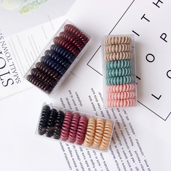 Telephone Line Head Rope Hair Ring Tpu Cartoon Round Style