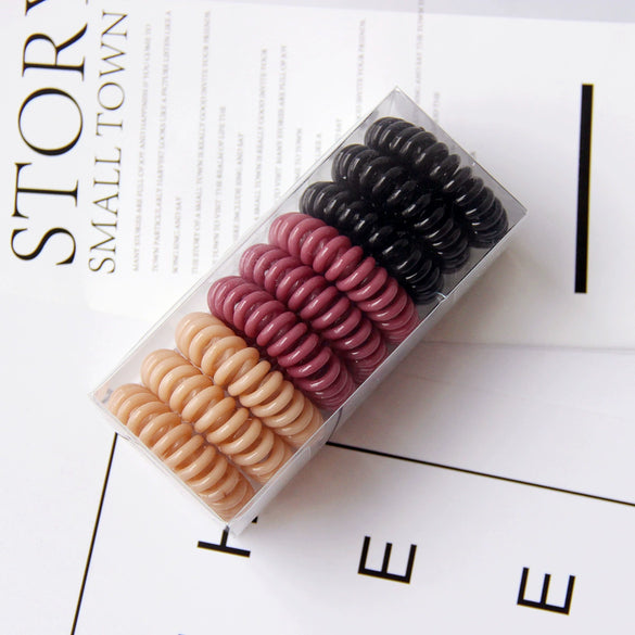 Telephone Line Head Rope Hair Ring Tpu Cartoon Round Style