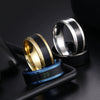 Temperature Ring Titanium Steel Jewelry With Letters Numbers Text Dripping Oil Design Unisex