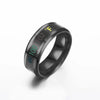Temperature Ring Titanium Steel Jewelry With Letters Numbers Text Dripping Oil Design Unisex