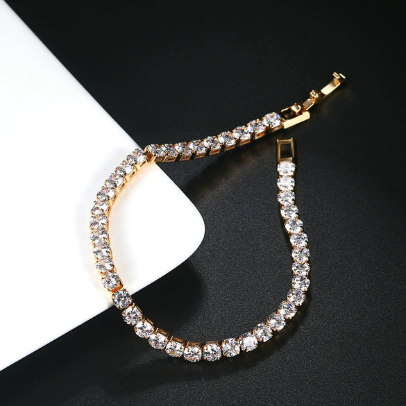 Tennis Bracelet Copper Geometric Electroplating Hiphop Jewelry For Women And Unisex