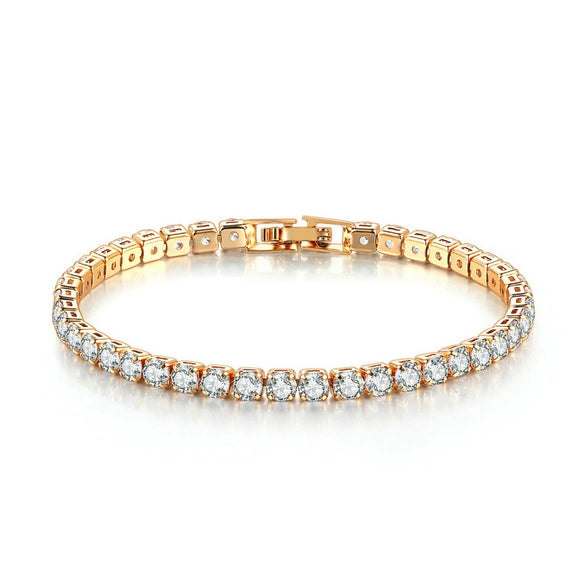Tennis Bracelet Copper Geometric Electroplating Hiphop Jewelry For Women And Unisex
