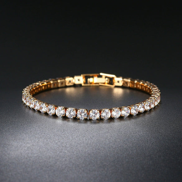 Tennis Bracelet Copper Geometric Electroplating Hiphop Jewelry For Women And Unisex