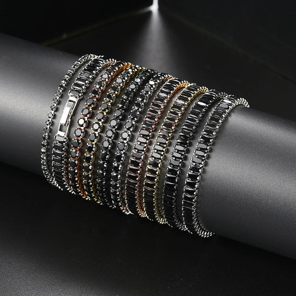 Tennis Bracelet Copper Geometric Style Round Rectangular Unisex