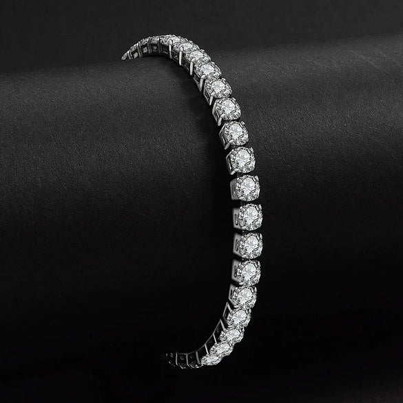 Tennis Chain Bracelet Copper Zircon Geometric Electroplating Jewelry For Men And Women