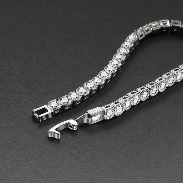 Tennis Chain Bracelet Copper Zircon Geometric Electroplating Jewelry For Men And Women