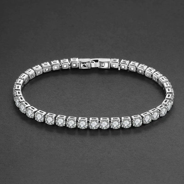 Tennis Chain Bracelet Copper Zircon Geometric Electroplating Jewelry For Men And Women