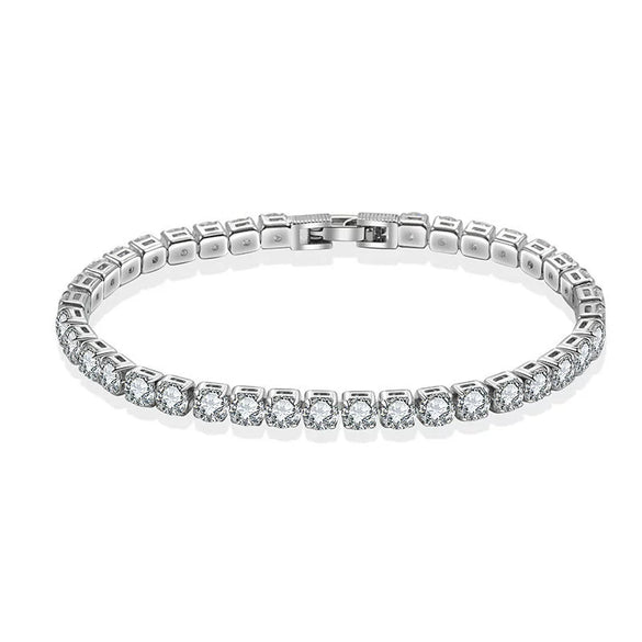 Tennis Chain Bracelet Copper Zircon Geometric Electroplating Jewelry For Men And Women