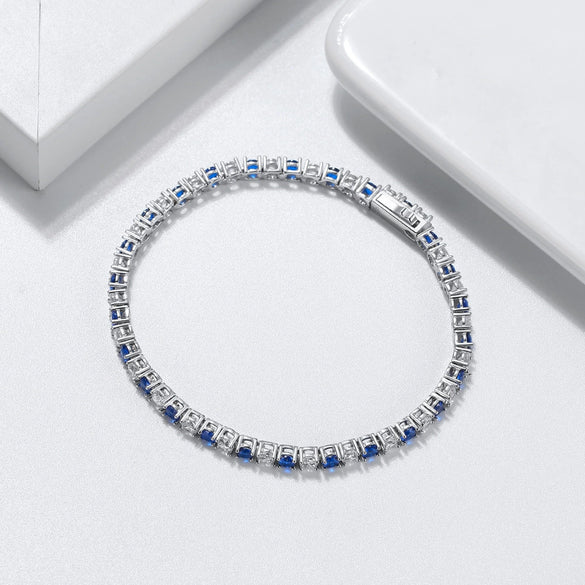 Tennis Chain Bracelet Silver 925 Geometric Simple Electroplated