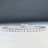Tennis Chain Moissanite Bracelet 925 Sterling Silver Geometric Style For Men And Women