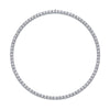 Tennis Chain Necklace S925 Sterling Silver Inlaid Moissanite Geometric Style Set With Diamonds Electroplated 18K Unisex