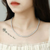 Tennis Necklace 925 Sterling Silver Zircon Geometric Hip Hop Unisex Clavicle Chain