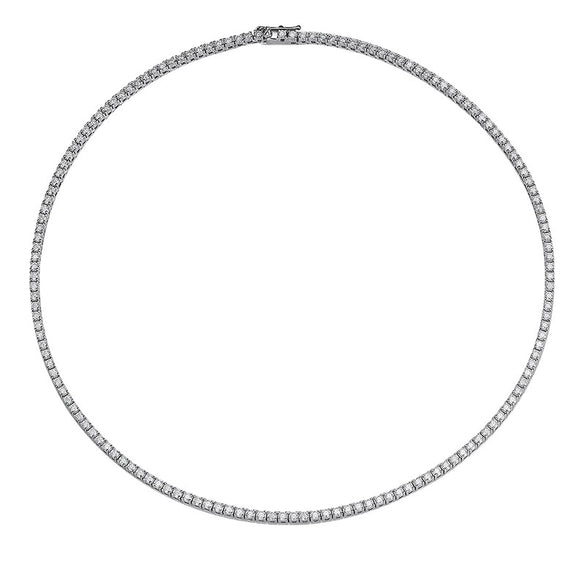 Tennis Necklace 925 Sterling Silver Zircon Geometric Hip Hop Unisex Clavicle Chain