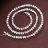 Tennis Necklace 925 Sterling Silver Zircon Geometric Hip Hop Unisex Clavicle Chain