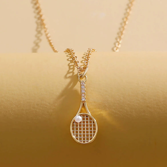 Tennis Racket Necklace Alloy Geometric Punk Retro Electroplated Unisex Micro Inlaid Zircon Clavicle Chain