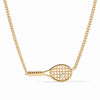 Tennis Racket Necklace Copper Mixed Gemstone Inlay For Women